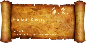 Hecker Kevin névjegykártya